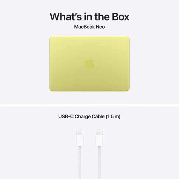 Ноутбук Apple MacBook Neo MHFE4 (A18 Pro 5-Core GPU, 8/512GB), Желтый/Citrus в Перми