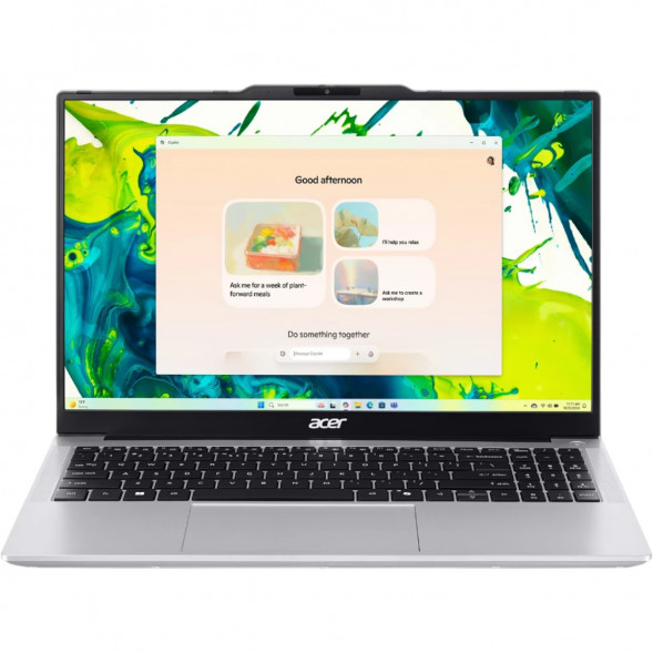 Ноутбук Aser Aspire Lite 15 AL15-53P-56PA (15.6&amp;quot;, IPS, Intel Core 5 120U, 10 ядер, 16 ГБ DDR4, 512 ГБ SSD, Intel Graphics, без ОС), серебристый в Перми