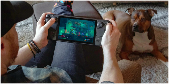 Игровая приставка Valve Steam Deck 64 ГБ SSD, черный в Перми