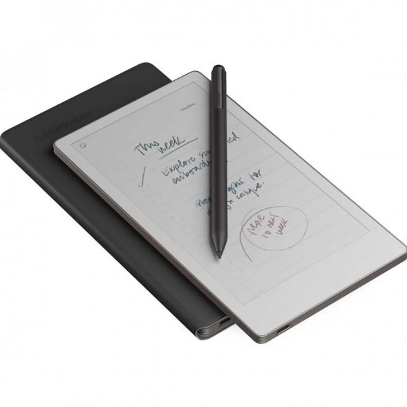 Графический планшет reMarkable Paper Pro Move + Стилус MarkerPlus + Чехол BookFolio Premium Leather, Black в Перми