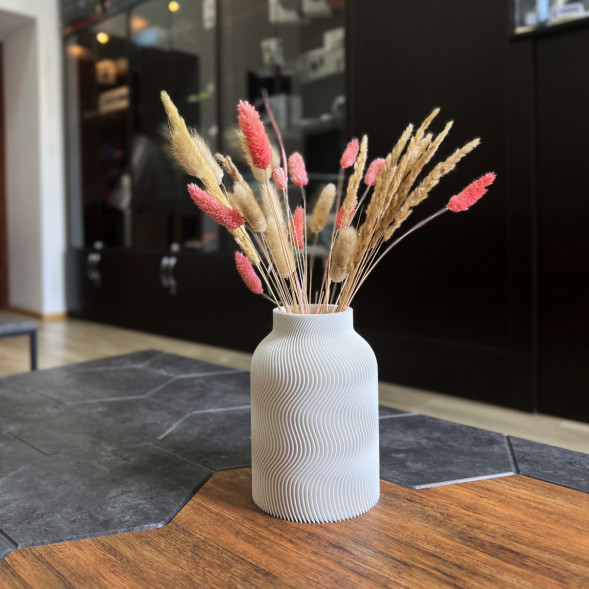 Ваза для сухоцветов HatRom Wave, белый в Перми